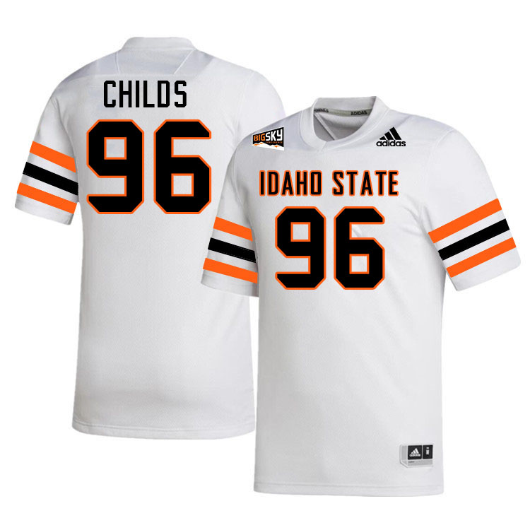 Idaho State Bengals #96 Bronson Childs College Football Jerseys,Uniforms Stitched-White